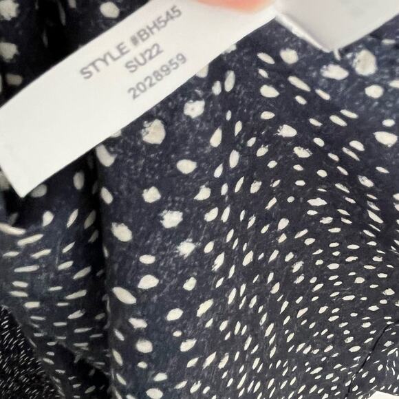 J. Crew Womens Maxi Dress Medium Navy Polka Dot Side Tie Beach Cover Up - Picture 10 of 12